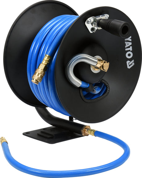 Yato pneumatische slang op het oprolmechanisme 15m x 10mm met snelkoppelingen