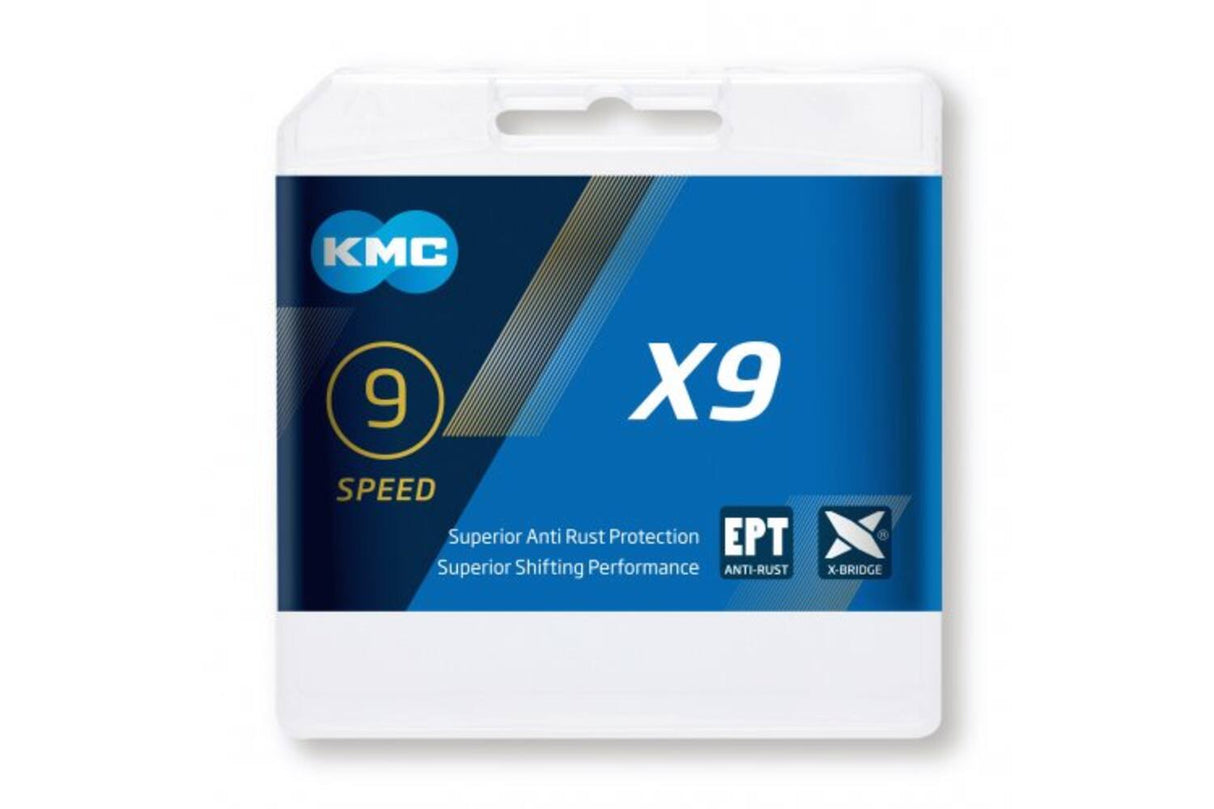 KMC X9 EPT Cadena de bicicletas 114 Schakels, 288g, plata