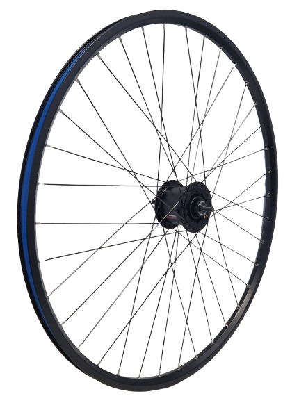 Kgz Kgz voorwiel 28 inch (622) naafdyn+r.brake 6v2,4 w vast velg en spaken zwart