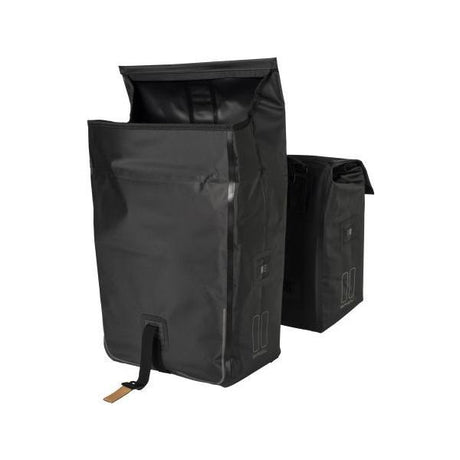 Basilikum Urban Trockener Doppelfahrradbeutel, wasserdicht, 50 l, Matt Schwarz