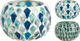 Home Styling Teelichthalter blaues Mosaik 9x9x6cm