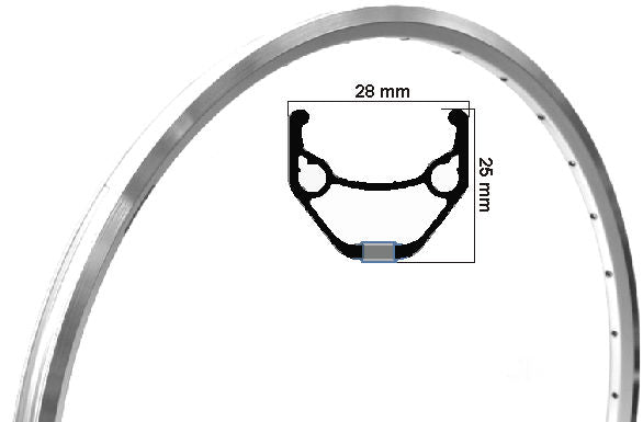 Ryde Velg Zac 421 28 Zoll (622) Sëlwer Brems Rim 36 Lächer duebel busted