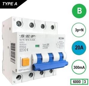 Enzo aardlekautomaat 20a b kar 300ma 4p sep - 4518127