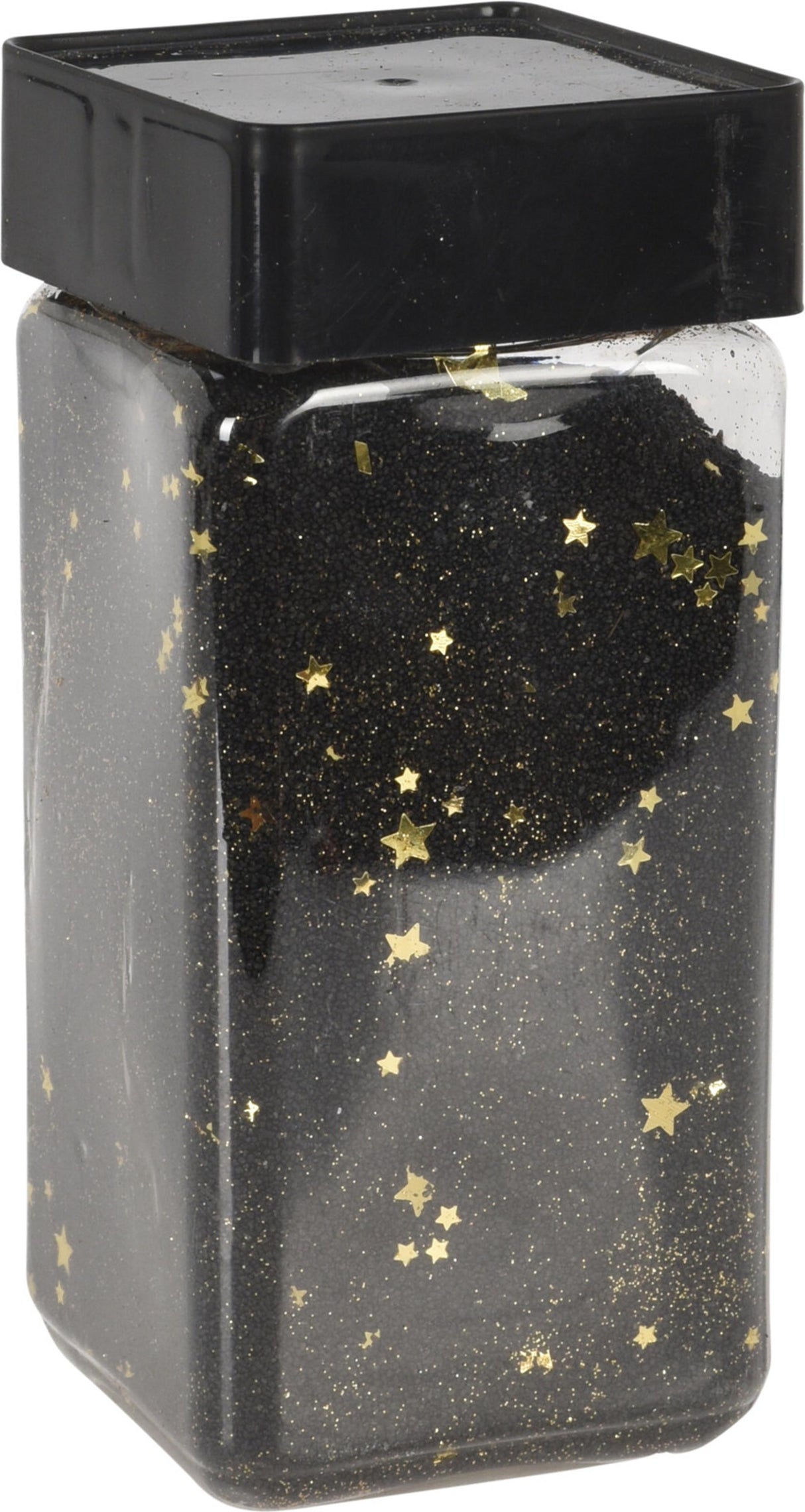 Home-Styling-Deko-Sand im 550-ml-Glas schwarz mit Gold