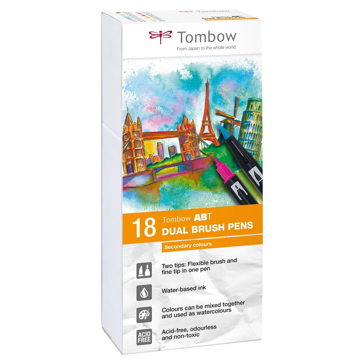 Tombow • Pinselstift mit Dual-Pinselstift, 18x Sekundärfarben