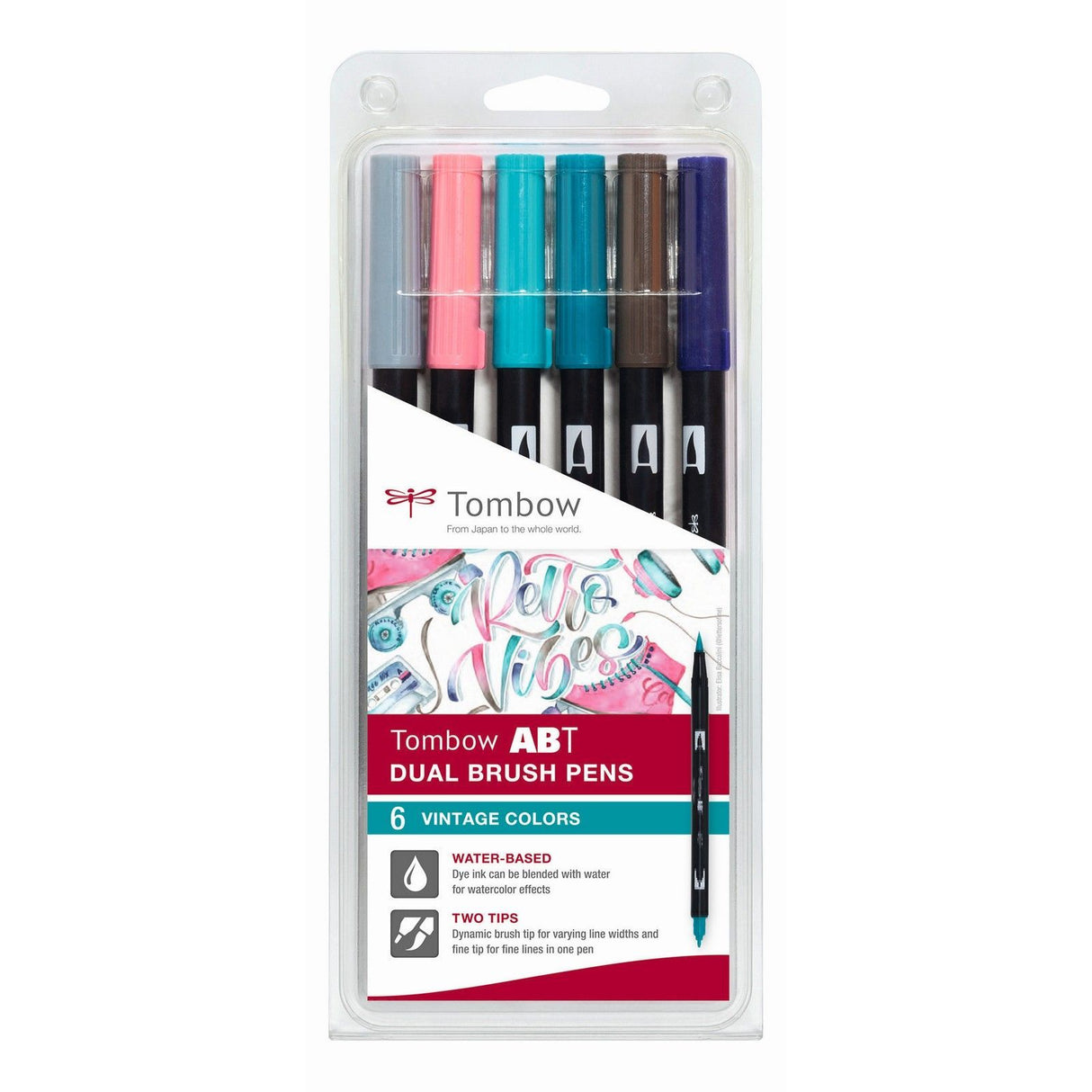 Tombow • Abt Dual Brush Pen Set Vintage Farben 6tlg