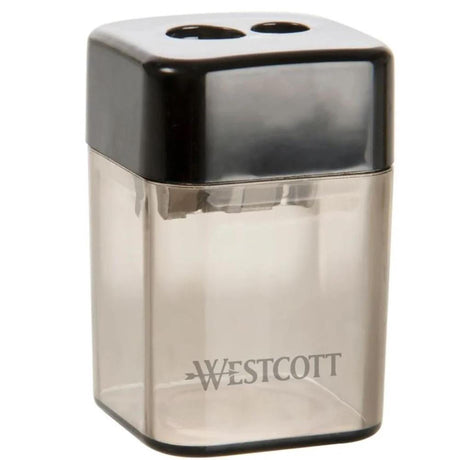Doppelter schwarzer Bleistiftspitzer aus Kunststoff von Westcott