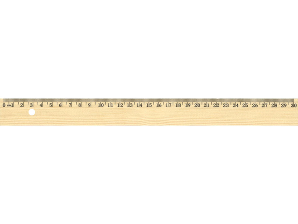 Känguru-Lineal 30 cm aus Holz mit Metalleinlage