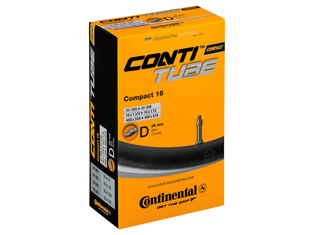 Continental Inner Tube DV3 Compact 16 tommer 32 47-305 349 DV 26 mm