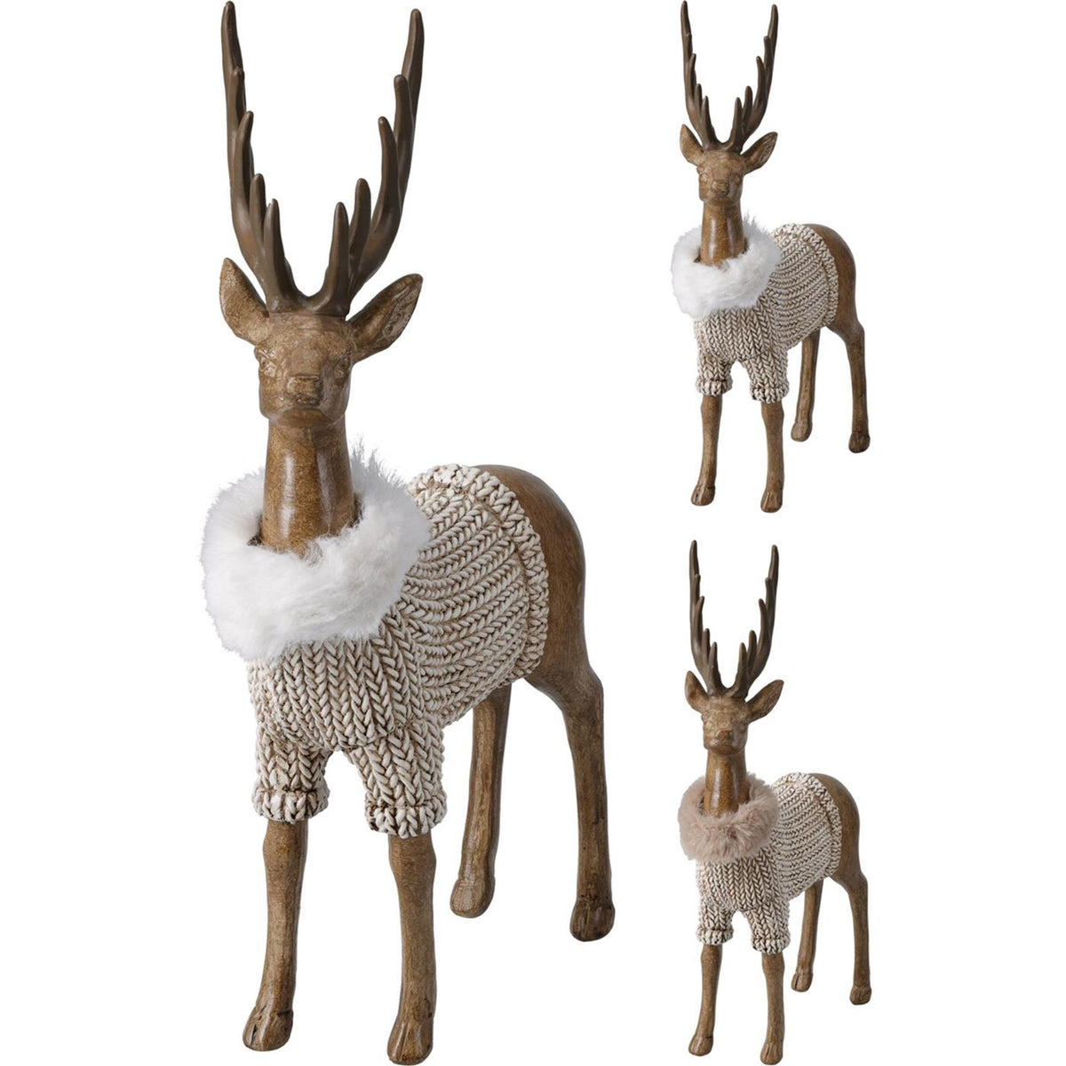 Beeld hert 30cm 2ass kleur