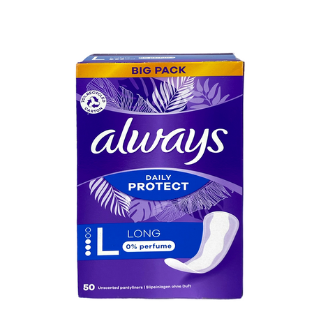 Always daily protect long inlegkruisjes 0% perfume 50 stuks