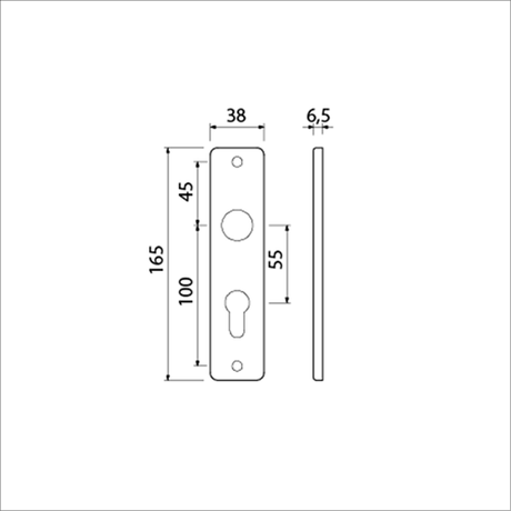 Ami kortschild 165 4 rh profielcilinder 55 f-2 - 221013