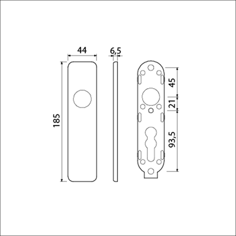 Ami kortschild 185 44 blind klik zwart 9005 str - 739200