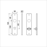 Ami kortschild wc 165 4 rh 8*63 f-1 - 211066