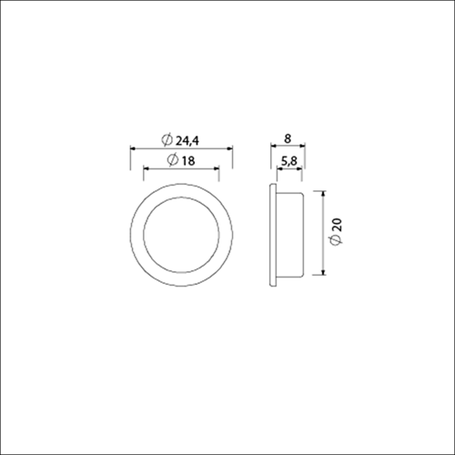 Ami nylon ring transparant wit verpakt per 10 stuks in zakje - 900006