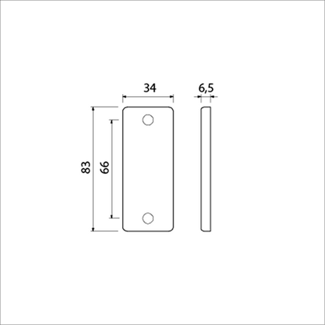 Ami rechthoek rozet 4 rh blind f-2 - 226401