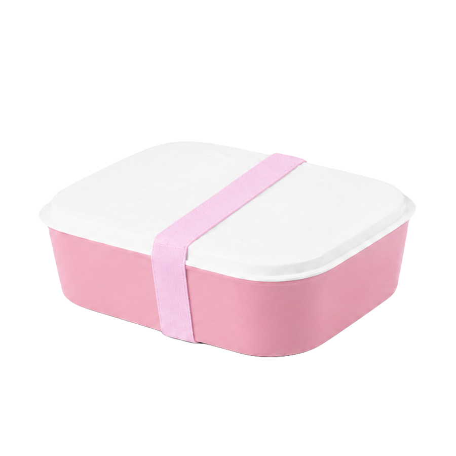 Amuse basic lunchbox 2-in-1 roze + roze elastiek 4-delig