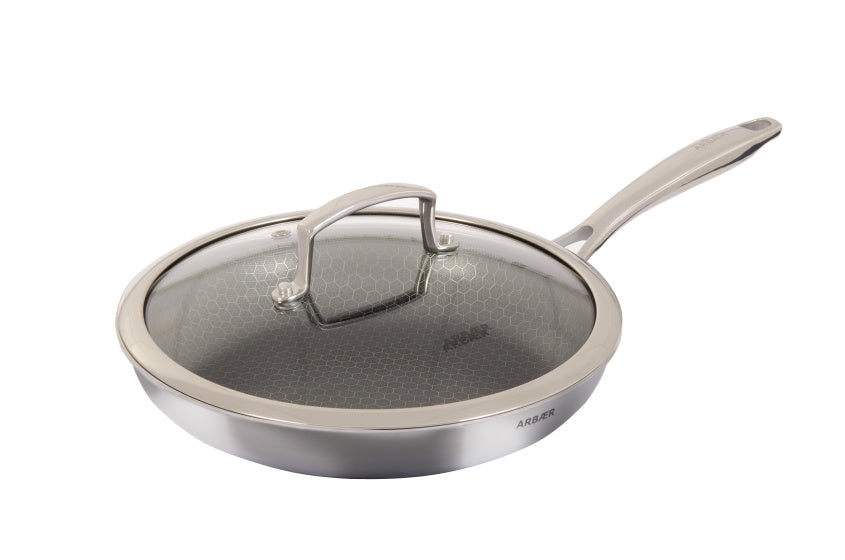 Arbaer Induktionsbratpfanne ø 28 cm mit Waben-Antihaftbeschichtung mit Deckel