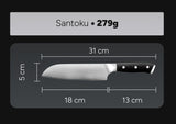 Arbaer Kochmesser 18 cm japanische Santokuklinge Damaststahl G10 Griff