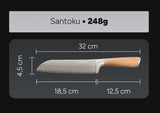 Arbaer Santoku-Kochmesser 18,5 cm, Damaststahl, Griff aus Olivenholz, japanisch