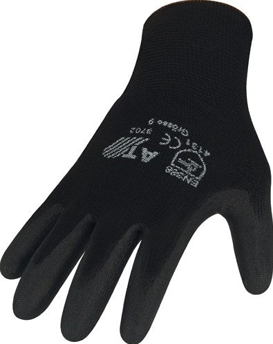 Asatex-Handschuh | Größe 10 schwarz | und 388 PSA Kategorie II | Nylon mit Polyurethan | 12 Paar - 3702 10 - 3702 10