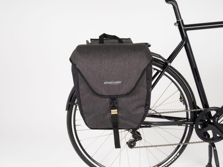 Atran Velo Zap Single Fahrradbeutel mit AVS -Adapter 25l Grau