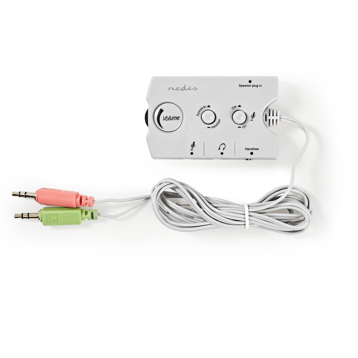 Nedis Audio-Schalter | Eingang: 2x 3,5mm Stecker | Ausgang: 3x 3,5 mm Buchse + 2,5 mm Buchse | 1 Stück - ascr10020gy ascr10020gy