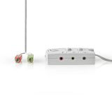 Nedis Audio-Schalter | Eingang: 2x 3,5mm Stecker | Ausgang: 3x 3,5 mm Buchse + 2,5 mm Buchse | 1 Stück - ascr10020gy ascr10020gy