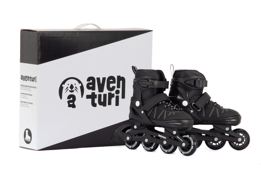 Aventuri verstellbare Inlineskates Semi-Softboot schwarz Größe 38-41 (L)