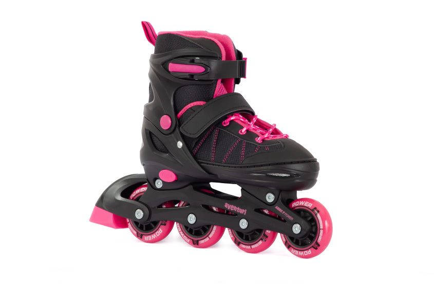 Aventuri verstellbare Inline-Skates Semi-Softboot schwarz rosa Größe 30-33 (s)
