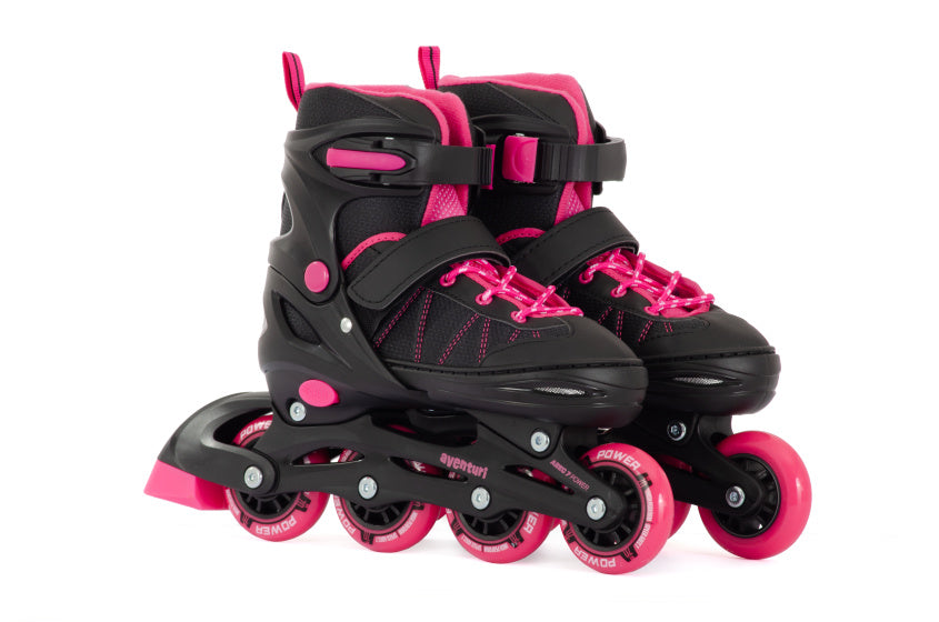 Aventuri verstellbare Inline-Skates Semi-Soft-Boot schwarz rosa Größe 38-41 (L)