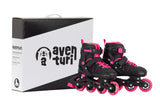 Aventuri verstellbare Inline-Skates Semi-Softboot schwarz rosa Größe 34-37 (m)