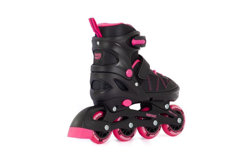 Aventuri verstellbare Inline-Skates Semi-Soft-Boot schwarz rosa Größe 38-41 (L)