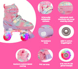 Aventuri verstellbare Rollschuhe mit leicht rosa Glitzer Größe 31-34 (s)
