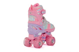 Aventuri verstellbare Rollschuhe mit leicht rosa Glitzer, Größe 27-30 (xs)