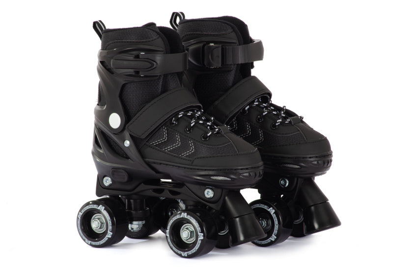 Aventuri verstellbare Rollschuhe Semi-Softboot schwarz Größe 31-34 (S)