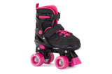 Aventuri verstellbare Rollschuhe halbweicher Stiefel schwarz rosa Größe 35-38 (m)