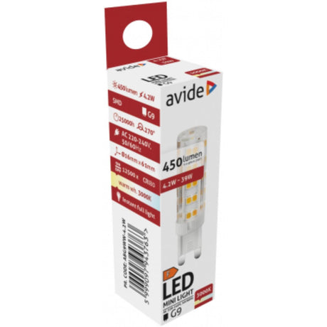 Avide LED 4,2 W G9 WW 3000 K