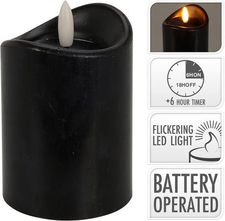Home Styling LED-Kerze 70x100mm schwarz LED-Kerze 70x100mm schwarz
