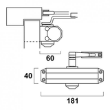 Enzo axa deurdranger (model 7505) grijs: voor deuren tot 60 kg met instelbare sluitsnelheid en eindslag - 750503491