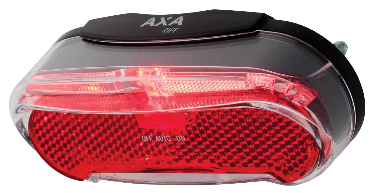 AXA Riff Battery – Fahrradrücklicht – LED-Fahrradlicht auf Batterie – Automatisches Ein-Aus-System – 50–80 mm – Rot