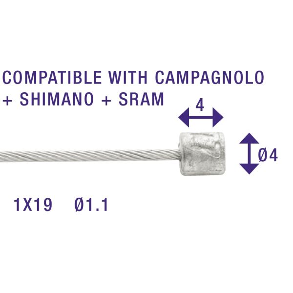 Getriebe Kabel Shimano 2,25 m 1,1 mm 6472 Silber