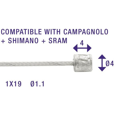 Umwerferkabel 1,1 mm Silber 2250 mm