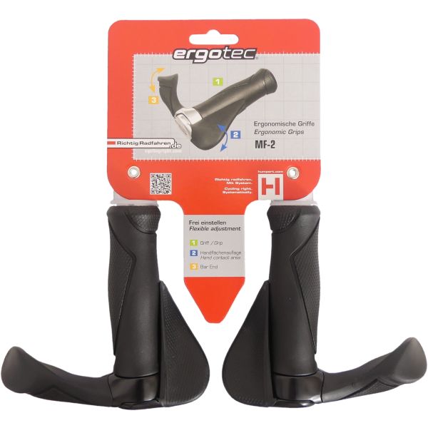 Ergotec Griffpaar mf2 klein Kraton Aluminium 130+130 mm - schwarz
