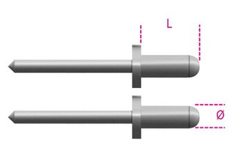 Beta 1741RV Aluminium Blind Tang Nails 3,8K (S. 100)