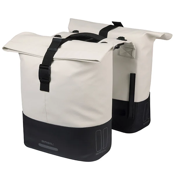 Basil Doppeltasche Cove Mik 2.0. Twin Bags Cove 28-32l Mik Cream Black