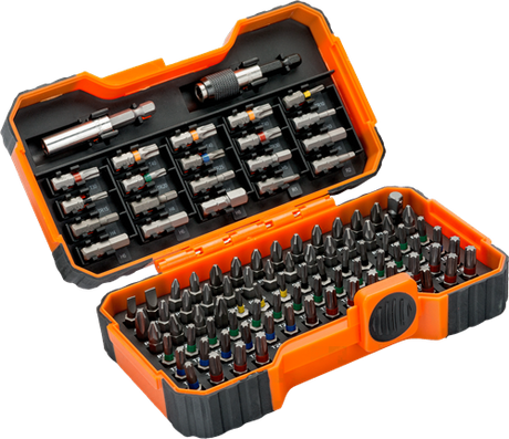 Bahco 59 s100bc-ip Bitsatz | 100-teilig | für Schlitz, Phillips®, Pozidriv®, Sechskant, Robertson und Torx | 59 s100bc-ip