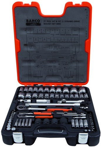 Bahco Steckschlüsselsatz 1 4 Zoll 1 2 Zoll, 77-teilig | s800