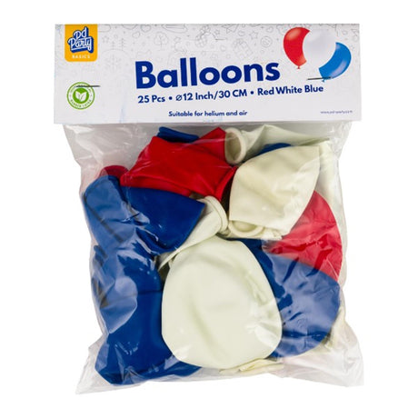 Paperdreams ballonnen rood wit blauw 30cm 25 stuks