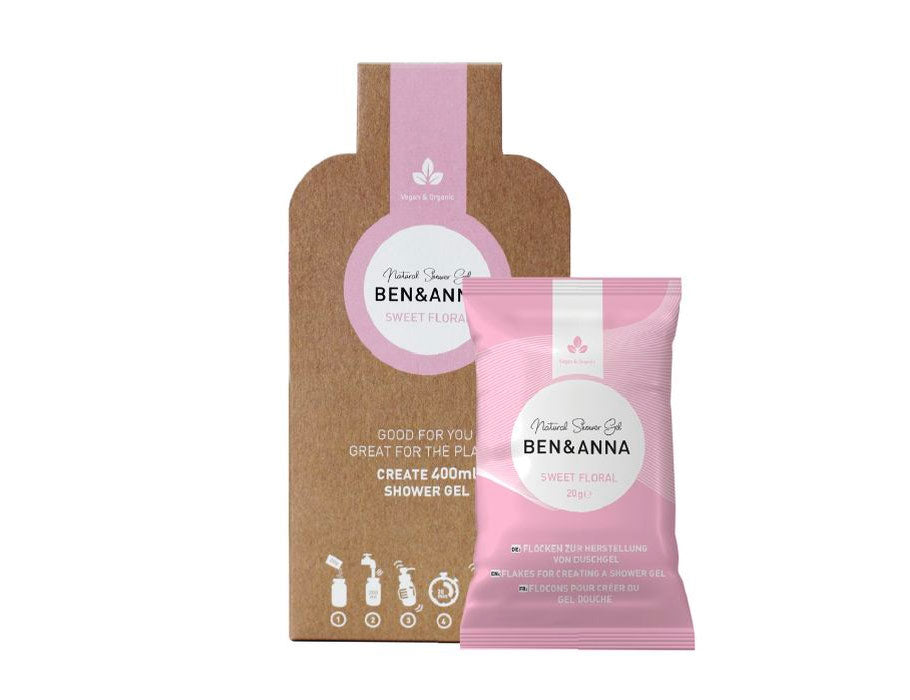 Ben anna shower gel - flakes - sweet floral - 2x20gr.